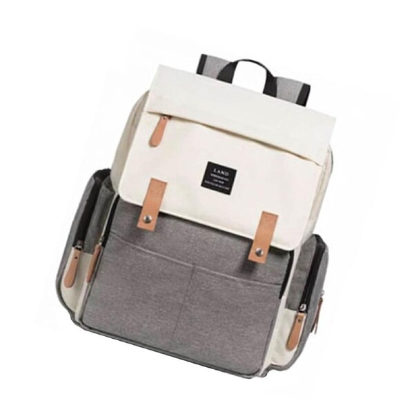 Multifunctional Diaper Backpack Changing Bag Nappy Mummy Travel Organiser Beige Grey