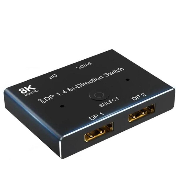 Displayport 1.4 Switch Bi-Directional, ESTONE 8K DP 1.4 Splitter Switcher,2x1 or 1x2, Support 8K@60Hz, 4K@120Hz, 1080P@240Hz for Computer Monitor Projector TV