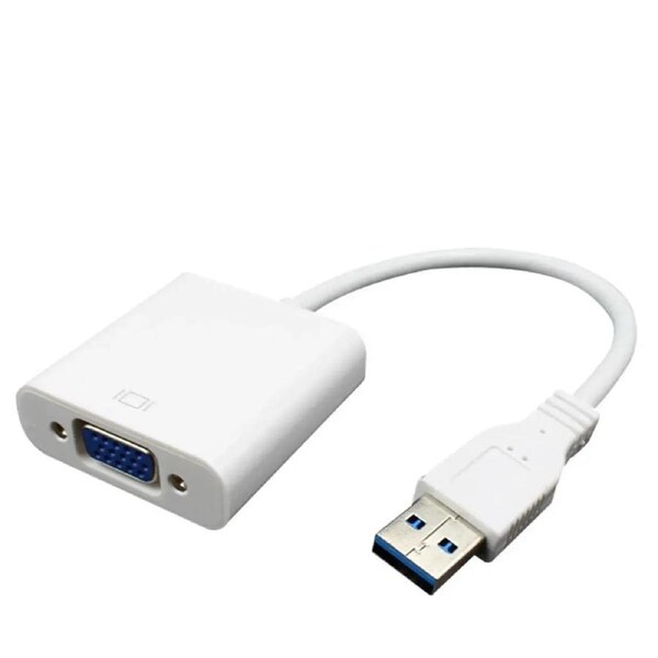 ESTONE High Speed USB 3.0 to VGA Adapter Converter, High Speed USB to VGA Adapter PC Laptop Full HD External Video Card Multi-Display Video Converter for Win 7/8/10, NO Need CD Driver (White)