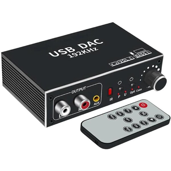 ESTONE Audio Digital to Analog Converter DAC with 3.5mm Jack, Optical SPDIF Toslink Coaxial to Analog Stereo L/R Converter with Power Adapter for PS3 PS4 Xbox Roku