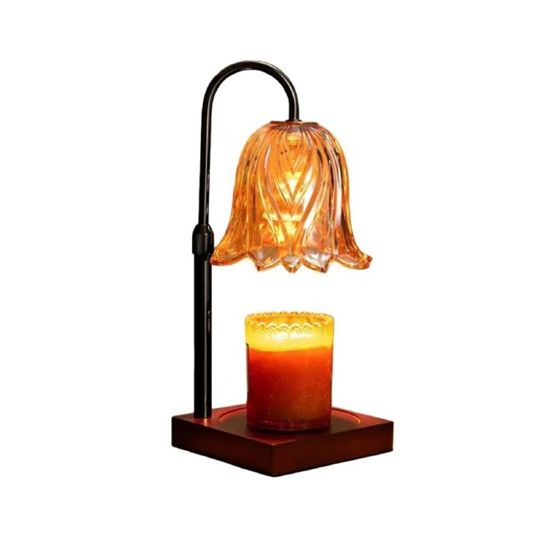Catzon Candle Warmer Lamp with Timer Dimmable Wax Flower Melt Warmer for Jar Candles New Home Decor-Black