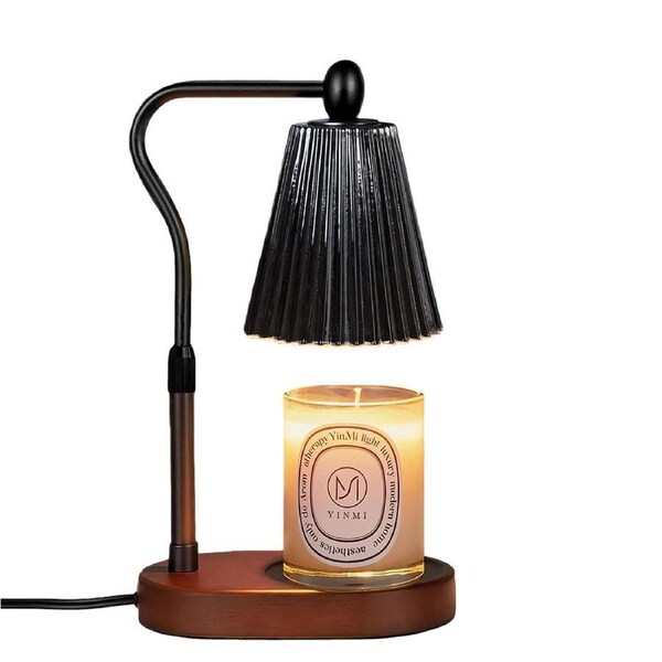 Catzon Candle Warmer Lamp with Timer Dimmer Adjustable Height Electric Wax Warmer-Black