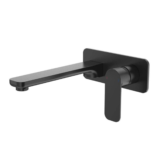 Caroma Luna Wall Basin Mixer - Lead Free Brass - 180mm x 122mm x 230mm - Satin Black - Water Efficient