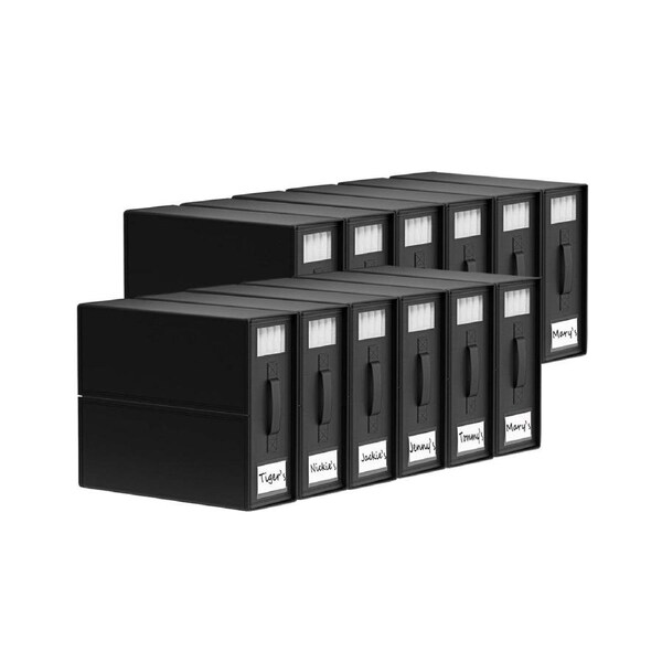 Kitchee 10x Foldable Bed Sheet Storage Box, Black, Waterproof, Space-Saving, 38x32x12 cm