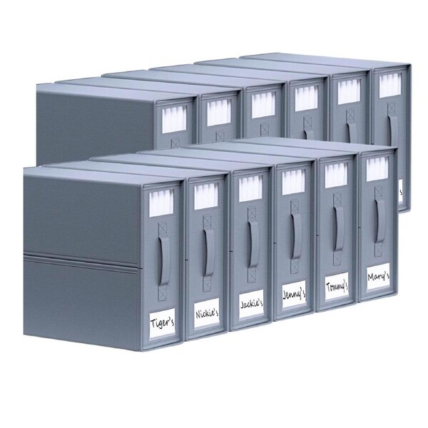 Kitchee 10x Foldable Bed Sheet Storage Box, Grey, Waterproof, Space-Saving, 38x32x12 cm