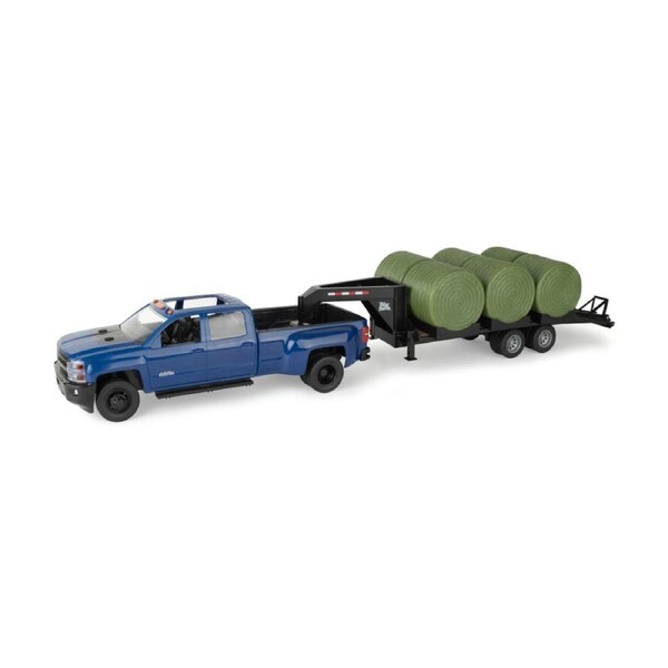 John Deere 1:16 Big Farm Pickup Truck Toy Playset W/ Trailer & Bales 3y+