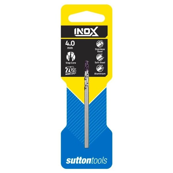 Sutton Tools 4.0mm Inox Stainless Steel Jobber Drill Bit - M2 HSS - Durable