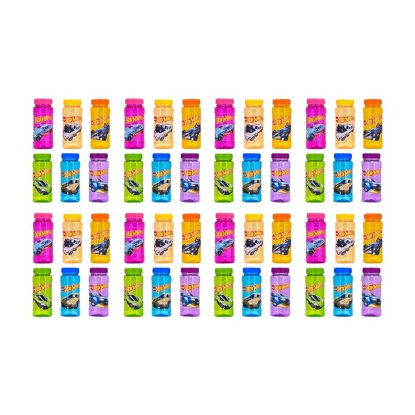 8x 6pc Hot Wheels Car Themed Bubble Bottles Play Toy 118ml W/ Wands 3y+
