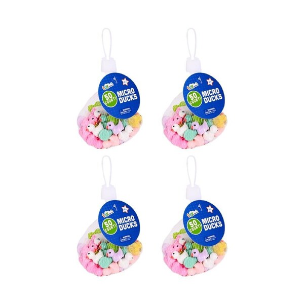 4x 50pc Impulse Micro Resin Ducks Party Play Toy DIY Craft In Mesh Bag 5y+