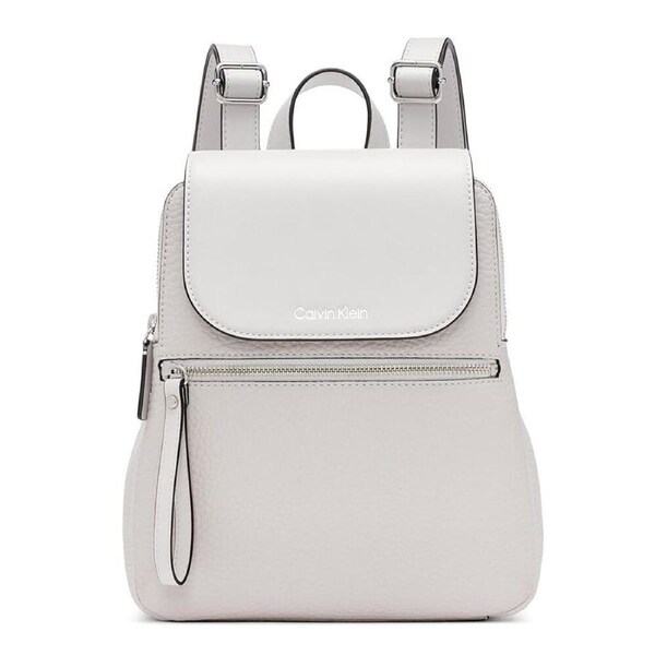 CALVIN KLEIN&nbsp;Garnet Triple Compartment Flap Backpack -&nbsp;Dove Grey