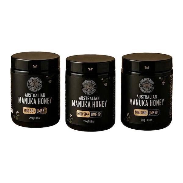 Australian Bush Spices Manuka Honey Trio Set MGO 83+ 514+ 880+ Pack of 3