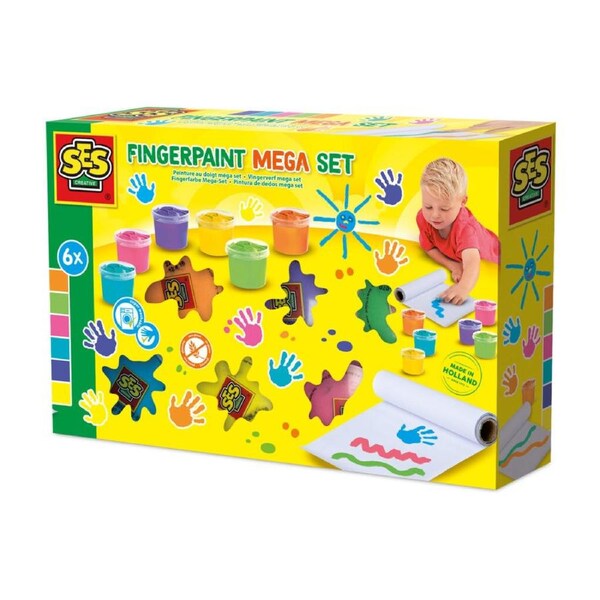 SES Creative Fingerpaint Mega Set 6 Colours X 110 Ml