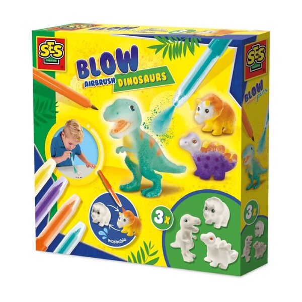 SES Creative Blow Airbrush Pens - Dinosaurs 3X