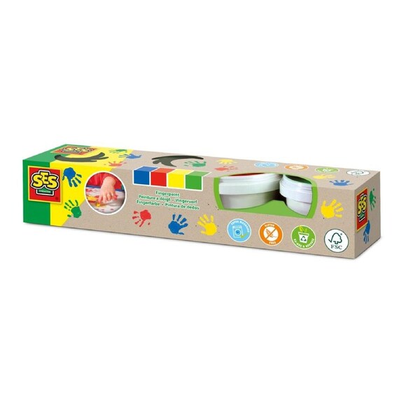 SES Creative Eco Fingerpaint 4 Colours X 110 Ml