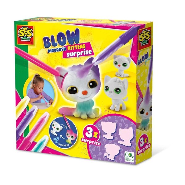 SES Creative Blow Airbrush Pens - Kittens Surprise 3X