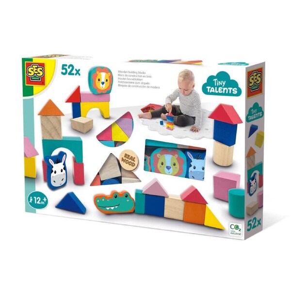 SES Creative Wooden Building Blocks 52Pcs