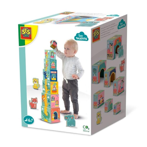 SES Creative Stacking Blocks Tower With Animal Figures