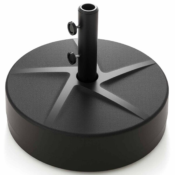 Costway Patio Umbrella Base Holder 40kg Water Sand Fill Weighted Stand 48/38/36mm Pole w/2 Adjustable Knobs Pool Deck