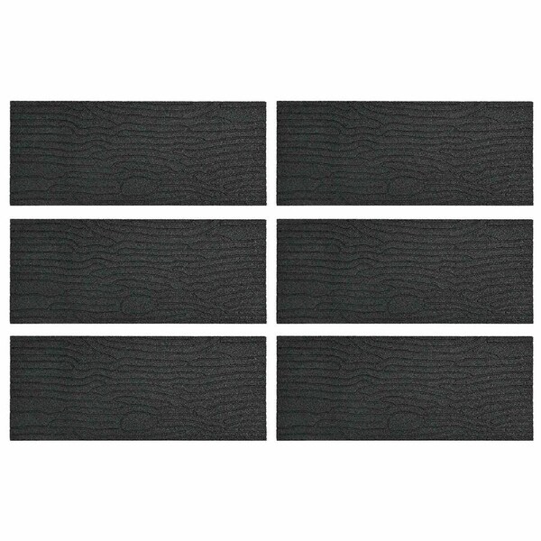 Stepping Stone 6 pcs Black 60.5 x 25 x 2 cm Rubber vidaXL