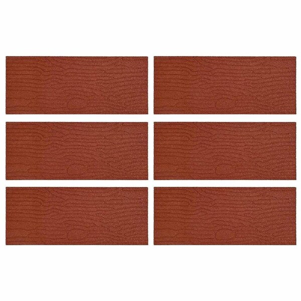 Stepping Stone 6 pcs Red 60.5 x 25 x 2 cm Rubber vidaXL