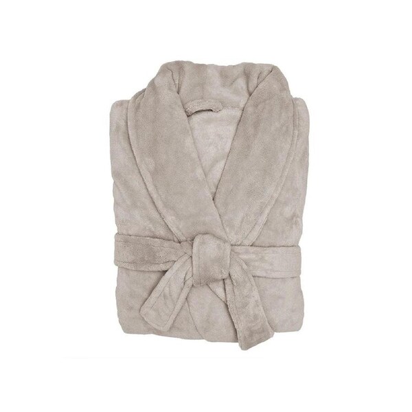 Bambury Angove Microplush Robe 100% Polyester - Stone - S/M