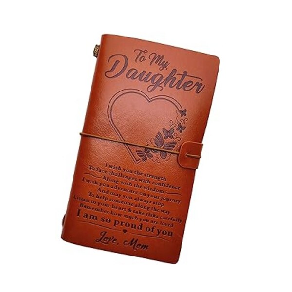 from Mom to My Daughter Leather Journal -I am So Proud of You - Refillable Note