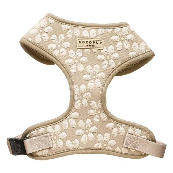 Cocopup London Adjustable Neck Harness For Dogs Mocha Flower 1 X Large
