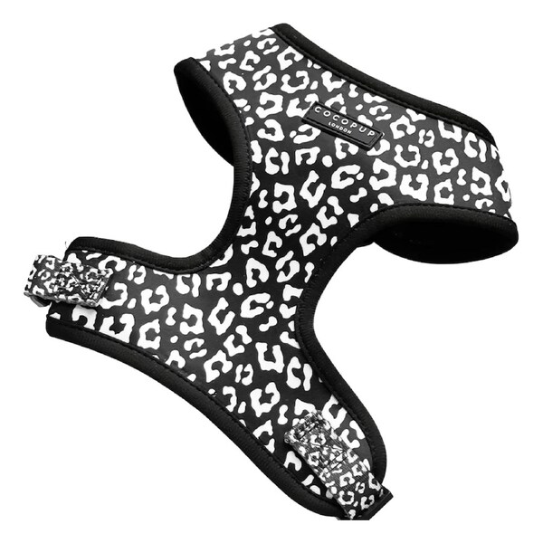 Cocopup London Adjustable Neck Harness For Dogs Black Leopard 1 X Xsmall