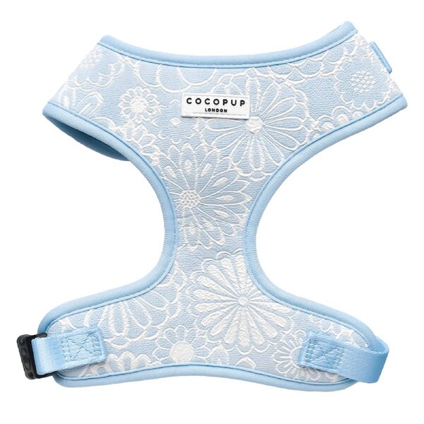 Cocopup London Adjustable Neck Harness For Dogs Baby Blue Flower 1 X Xsmall