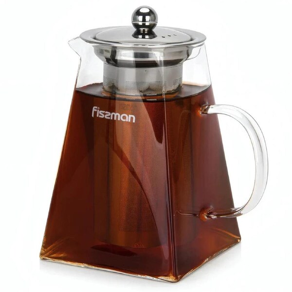 Fissman Teapot 950ml With Stainless Steel Filter - 6481 - Borosilicate Glass