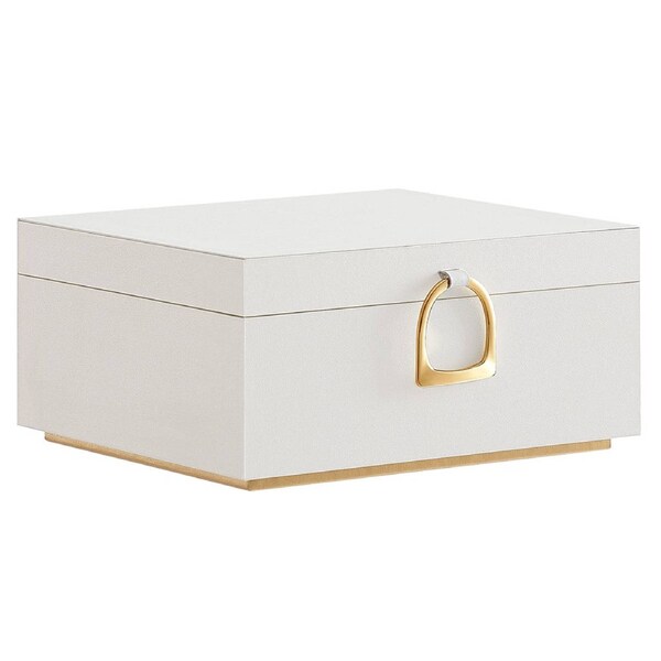 Nevenka 2 Layer Jewelry Box with Handle and Removable Tray-Grey
