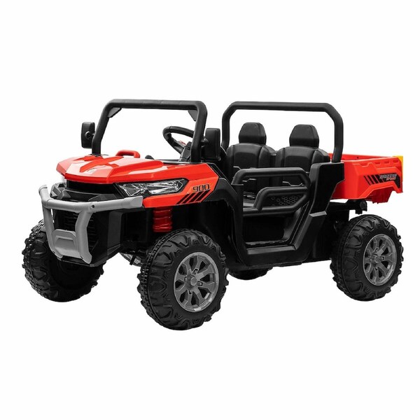 Electric Ride On Car RC Kids Vehicle Toy Childrens Off Road UTV Jeep Dump Truck 4 Wheeler Parental Remote Control USB MP3 Front Lights Openable Doors
