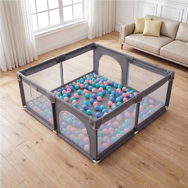 Playpals Baby Playpen Kids Safety Gate 2 Doors 150x180cm w/ 300PCS Balls