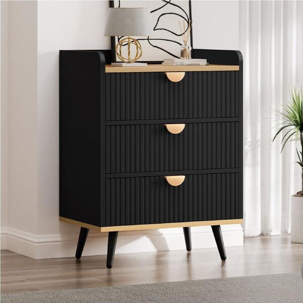 3 Chest of Drawers ALFORDSON Dresser Tallboy Black