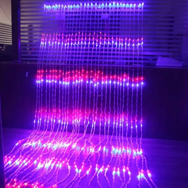 10*10 Multicolor Waterfall Curtain LED Milky Wire Big Crystal Lights