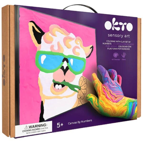 Okto Sensory Art Coloring with Clay Set by Numbers Llama