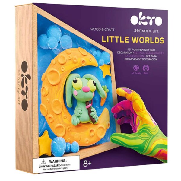 Okto Sensory Art Wood & Craft DIY Little Worlds Bunny Moon