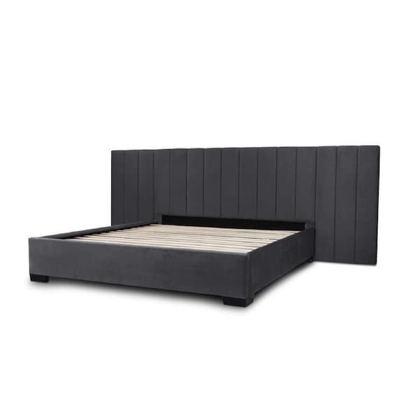 Extended Bed Frame (Super King, King, Queen, Double) - Mayfair Charcoal Velvet Double