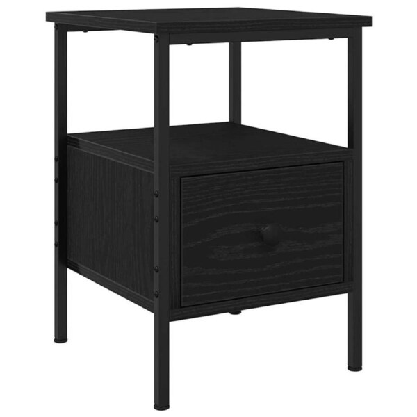 Bedside Cabinet Black Oak 34 x 36 x 50 cm Engineered Wood vidaXL