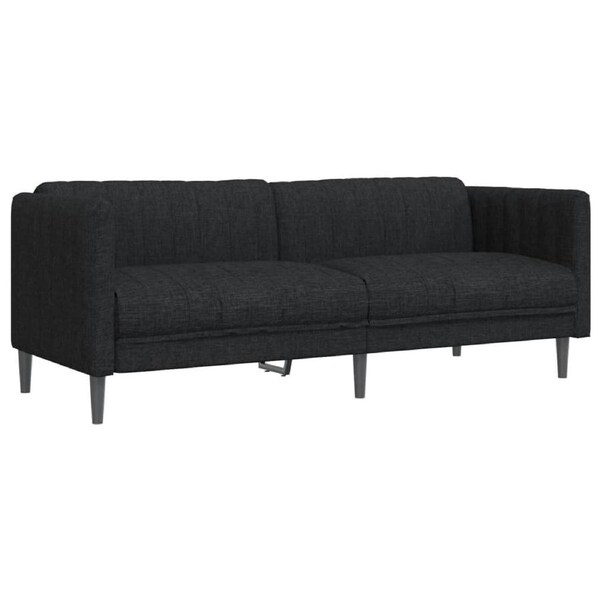 Sofa 3-Seater Black Fabric vidaXL
