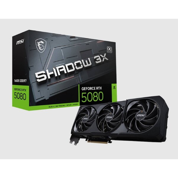 MSI nVidia GeForce RTX 5080 16G SHADOW 3X OC, Boost: 2640 MHz, 16GB GDDR7