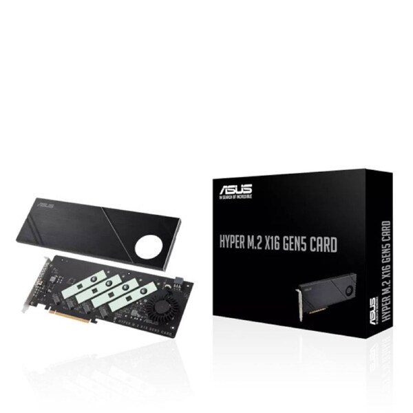 ASUS HYPER M.2 X16 GEN5 CARD (PCIe 5.0/4.0) Supports up to four NVMe M.2