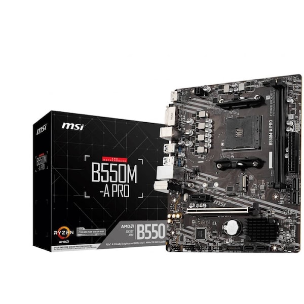 MSI B550M-A PRO Motherboard AMD Ryzen AM4, 2xDDR4, support up to 64GB, 1xPCIe