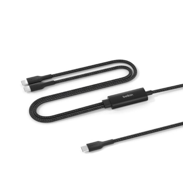 Belkin BoostCharge Pro Braided USB-C to Dual USB-C Cable (1.5M) - Black