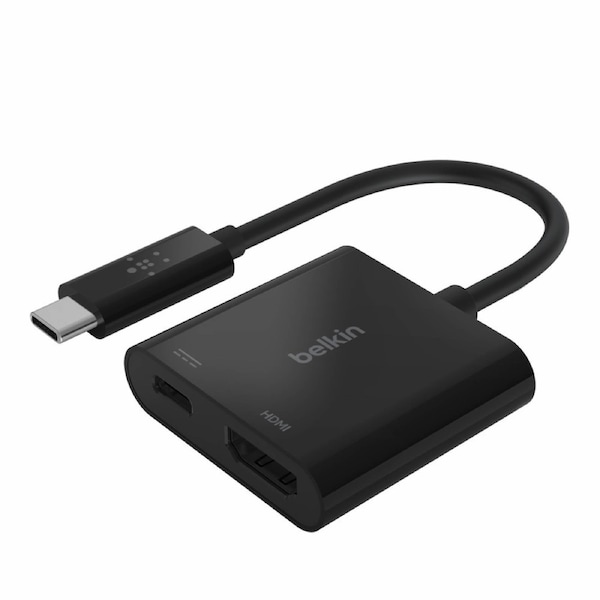 Belkin USB-C to HDMI + Charge Adapter + USB-C Cable (13CM) - Black
