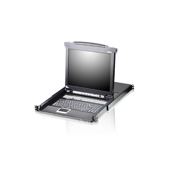 Aten Rackmount KVM Switch Single Rail 8 Port VGA PS/2-USB w/ 17' LCD Display