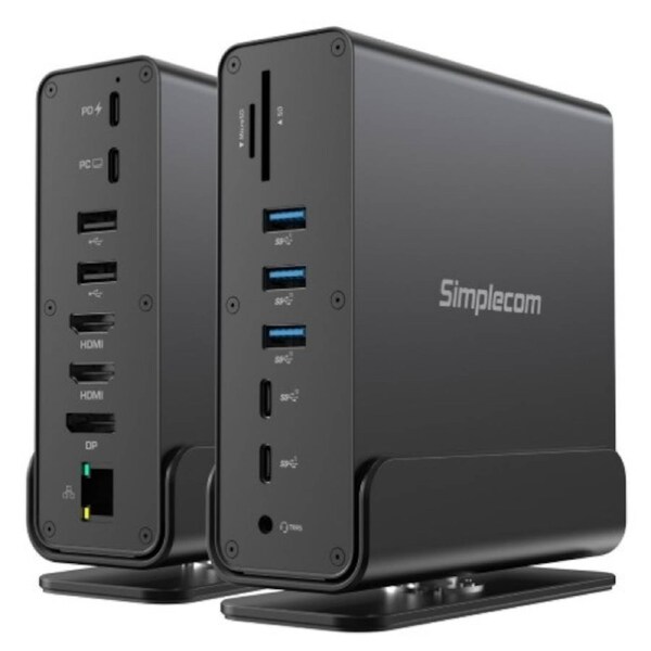 Simplecom CHT815 15-in-1 USB-C 4K Triple Display MST Docking Station with Dual