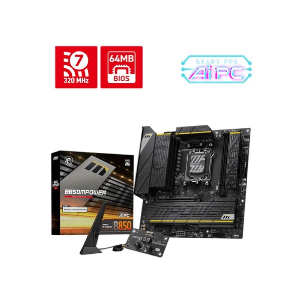 MSI B850 MPOWER MOTHERBOARD AMD/B850/AM5/ATX/2xDDR5/4xM.2/1xPCI-E(16)+1xPCI-E(1)