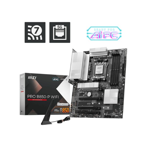 MSI PRO B850-P WIFI MOTHERBOARD AMD/B850/AM5/ATX/4xDDR5/3xM.2/4xPCI-E(16)/WIFI7