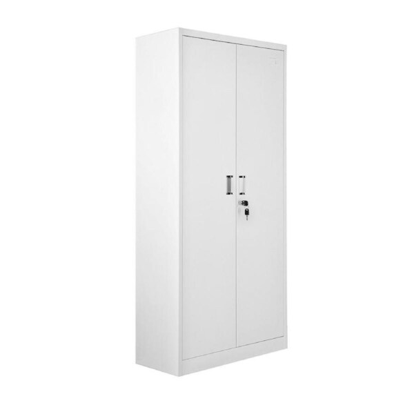 185cm Steel Filing Cabinet Heavy Duty Lockable File Storage 2 Door 6 Shelves Metal Locker Cupboard Stationery Organiser Home School Office Garage